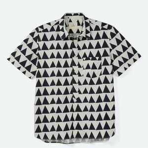 La Paz Dark Navy and White Triangle Pattern Men's Casual Shirt